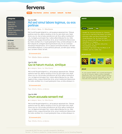 Fervens B WordPress Theme