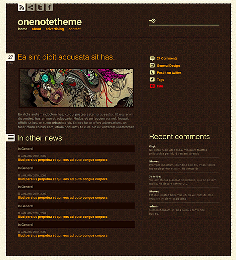 OneNote WordPress Theme