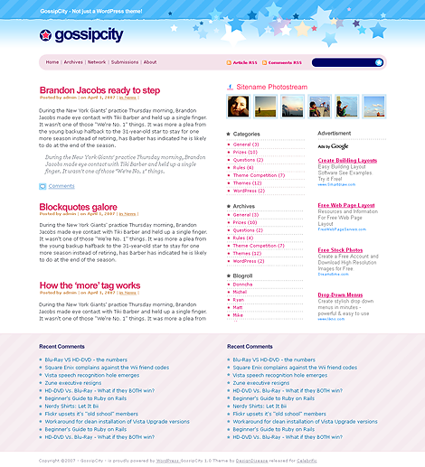 GossipCity WordPress Theme