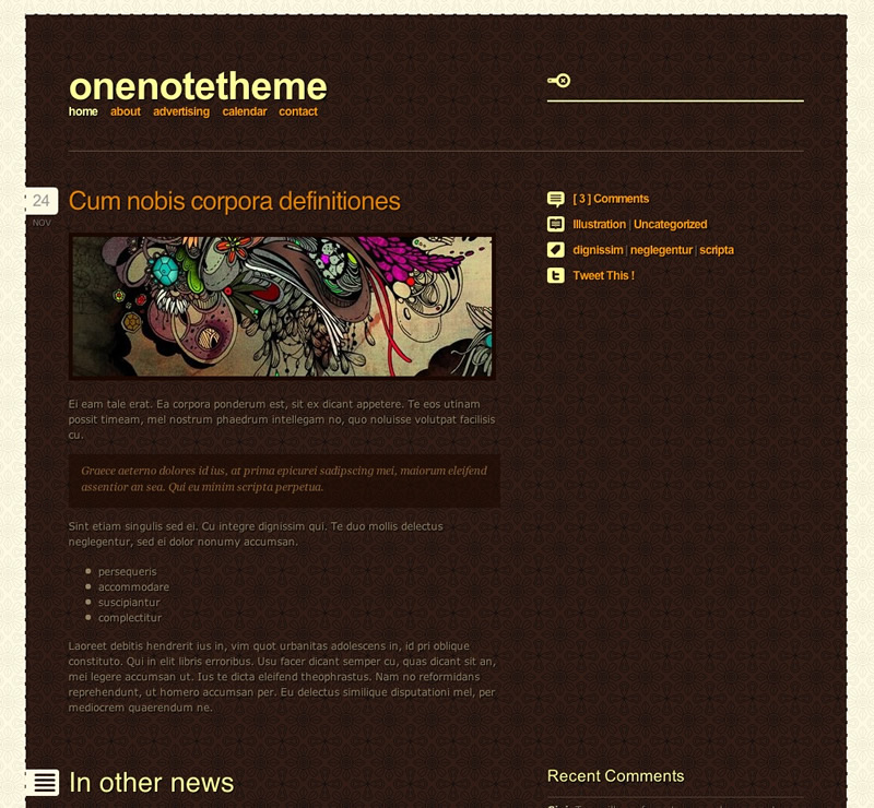 OneNote WordPress Theme