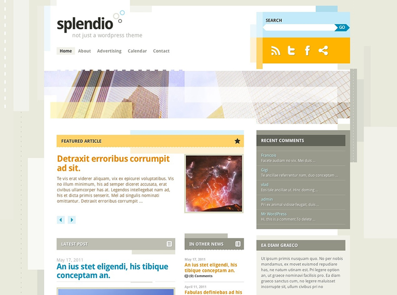 Release in Free WordPress 3.1 Theme: Splendio (With PSD Sources)